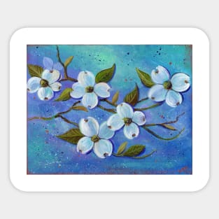 white dogwood flowers Sticker